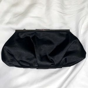 Satin Lulu Townsend Black Clutch Purse
